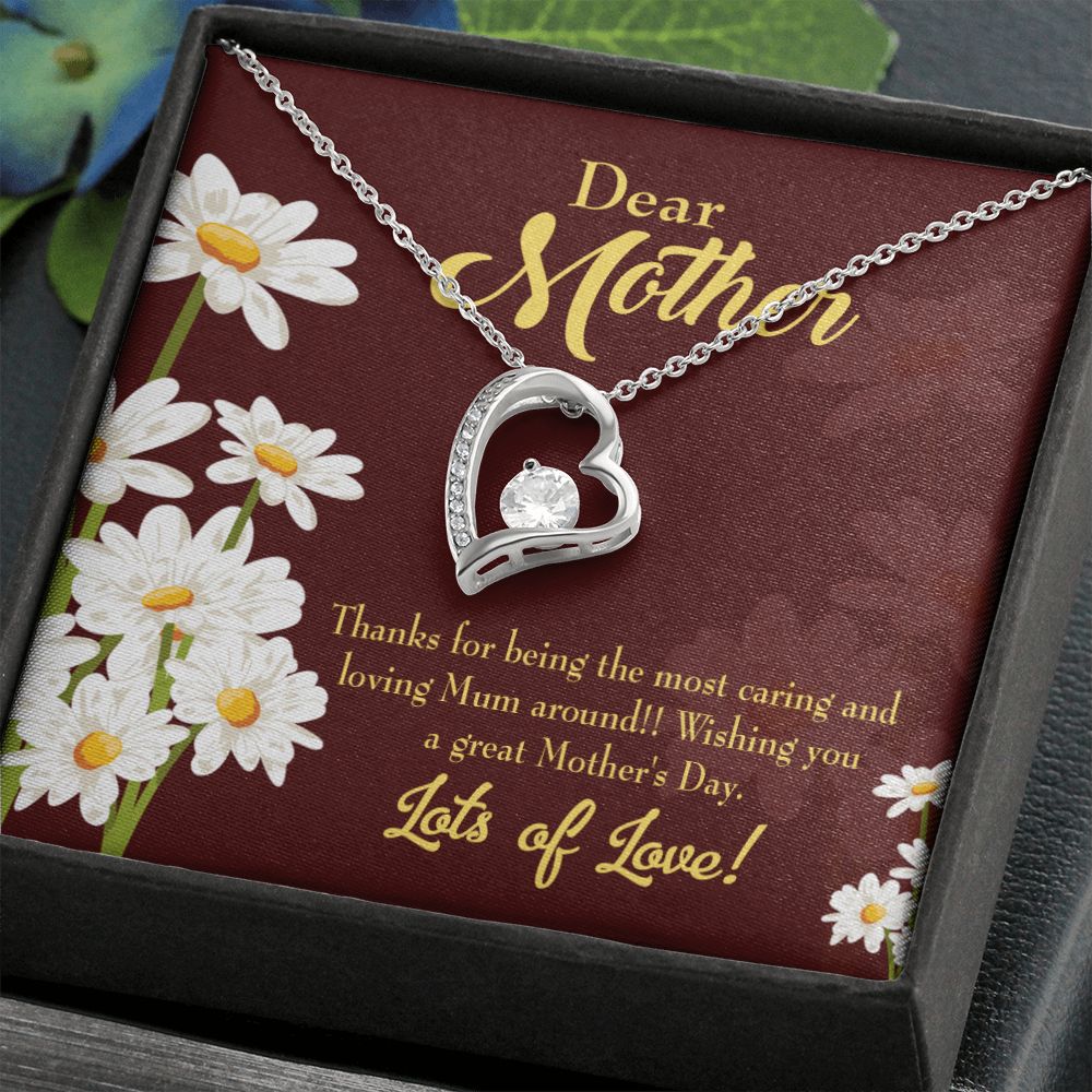To Mom Caring and Loving Forever Necklace w Message Card-Express Your Love Gifts