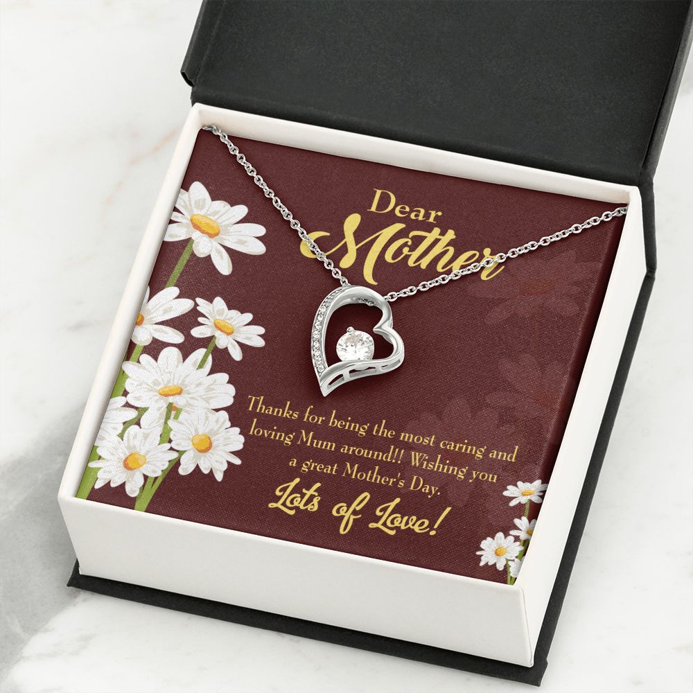 To Mom Caring and Loving Forever Necklace w Message Card-Express Your Love Gifts