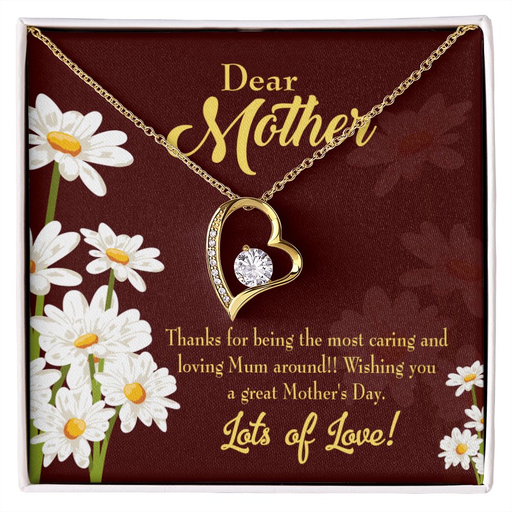 To Mom Caring and Loving Forever Necklace w Message Card-Express Your Love Gifts