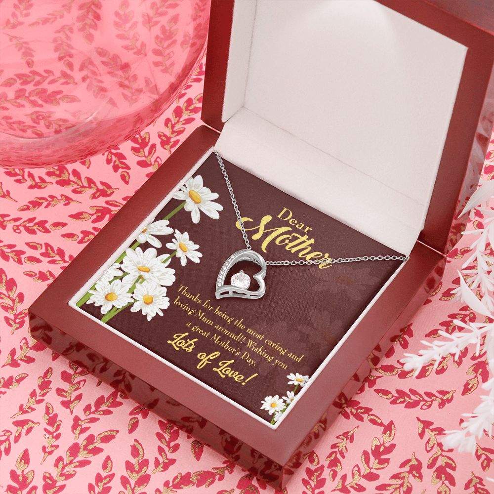 To Mom Caring and Loving Forever Necklace w Message Card-Express Your Love Gifts