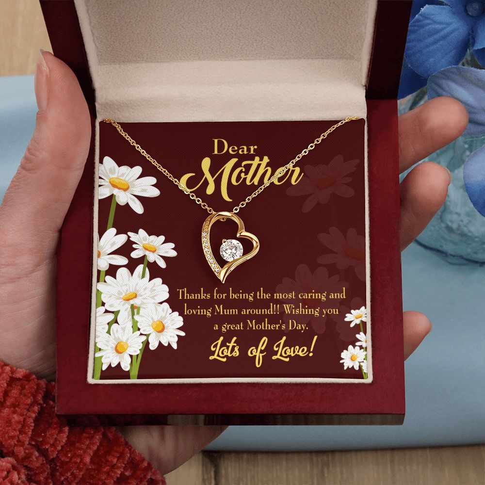 To Mom Caring and Loving Forever Necklace w Message Card-Express Your Love Gifts