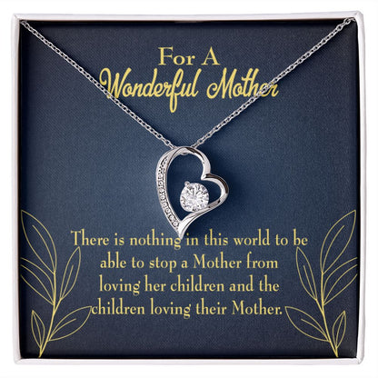 To Mom Children Loving Her Forever Necklace w Message Card-Express Your Love Gifts