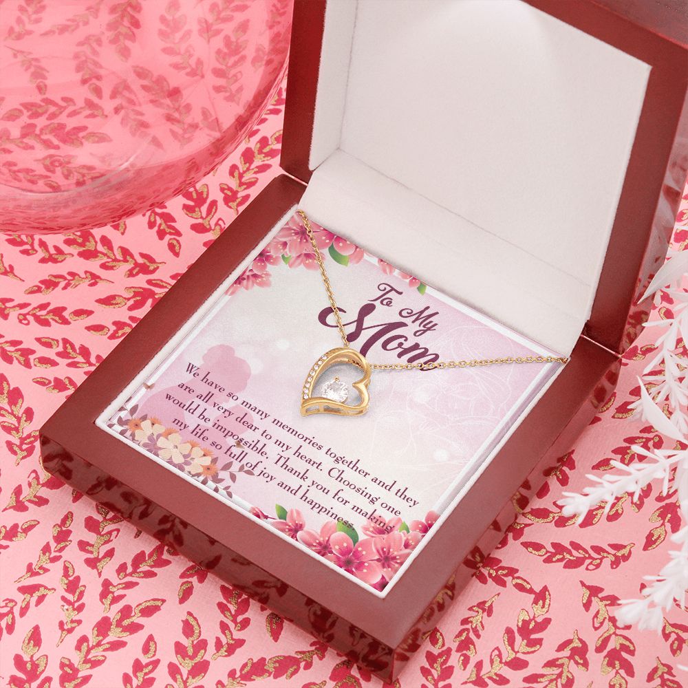 To Mom Choosing One Forever Necklace w Message Card-Express Your Love Gifts