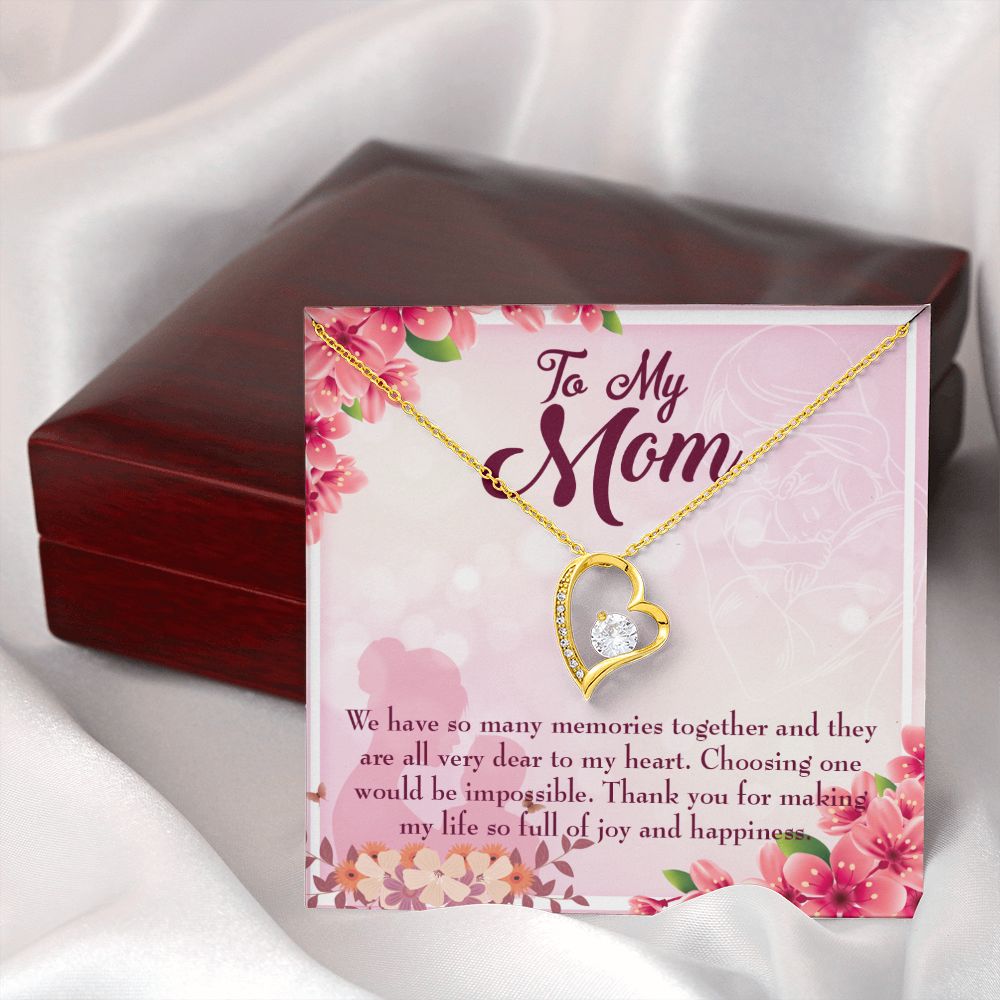 To Mom Choosing One Forever Necklace w Message Card-Express Your Love Gifts