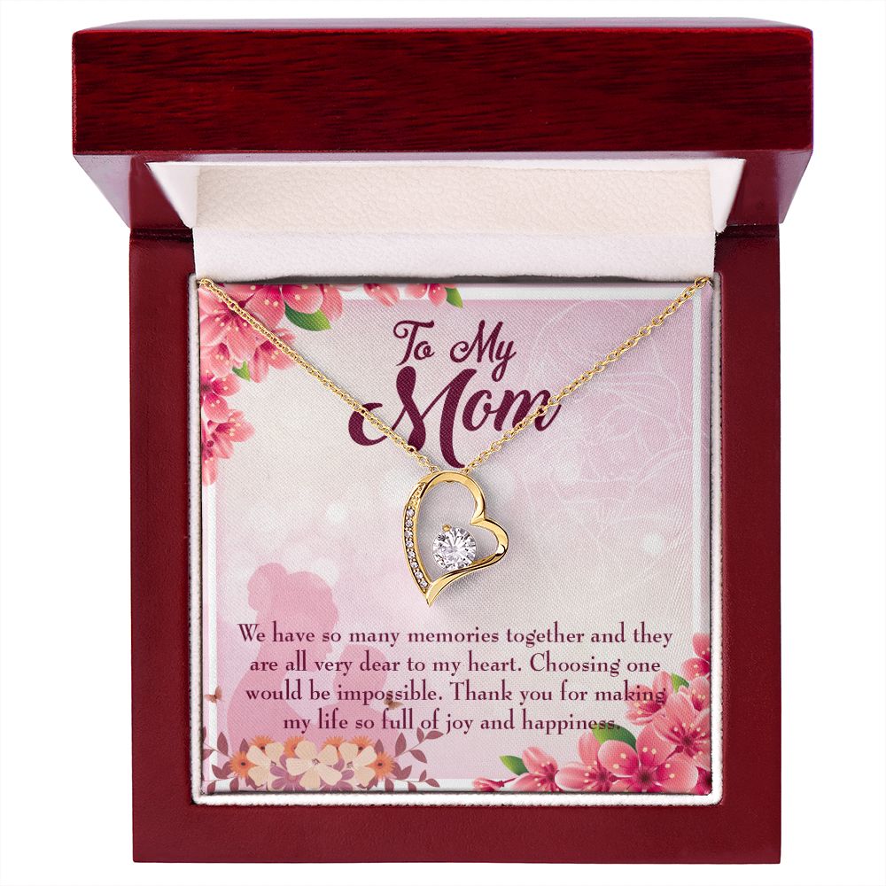 To Mom Choosing One Forever Necklace w Message Card-Express Your Love Gifts