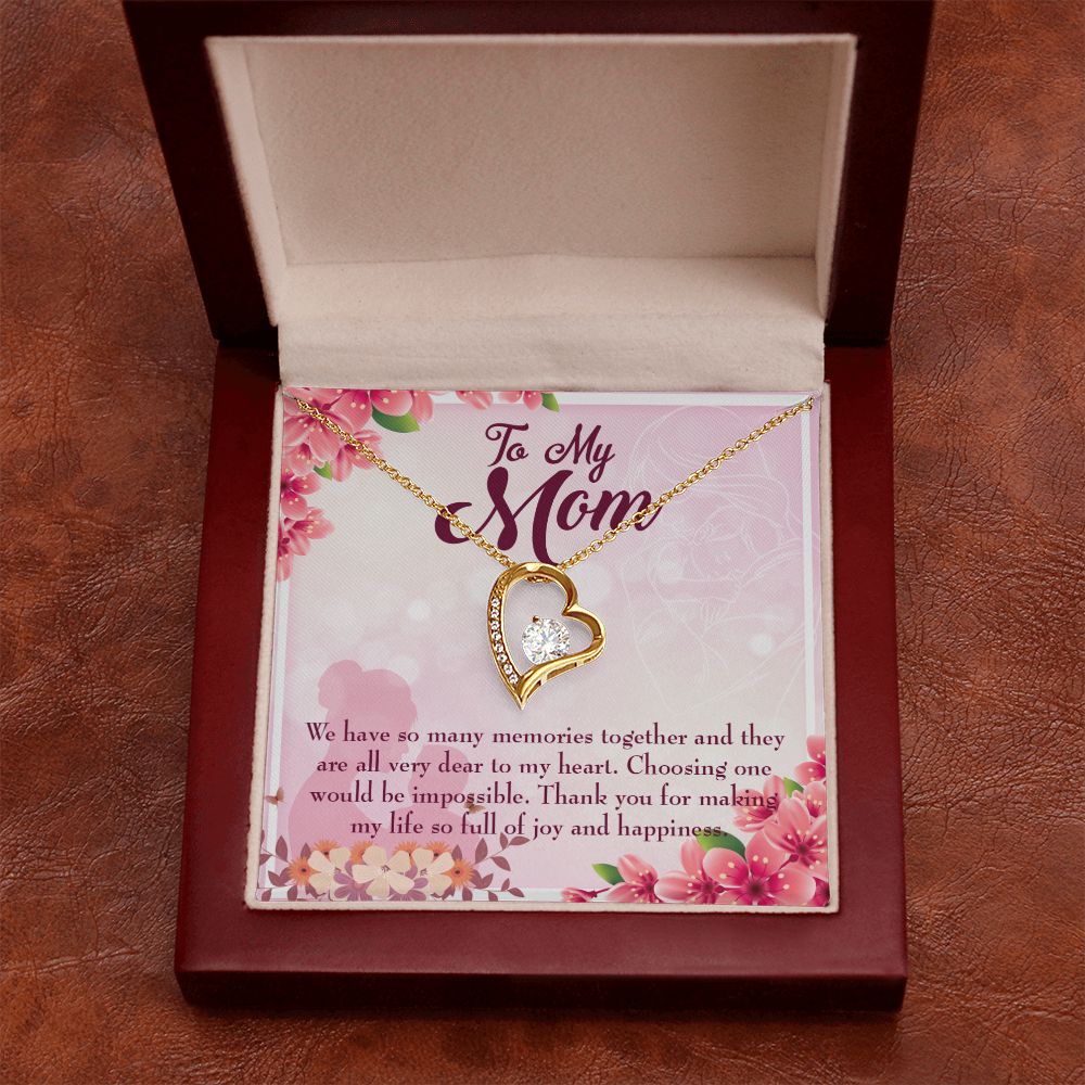 To Mom Choosing One Forever Necklace w Message Card-Express Your Love Gifts