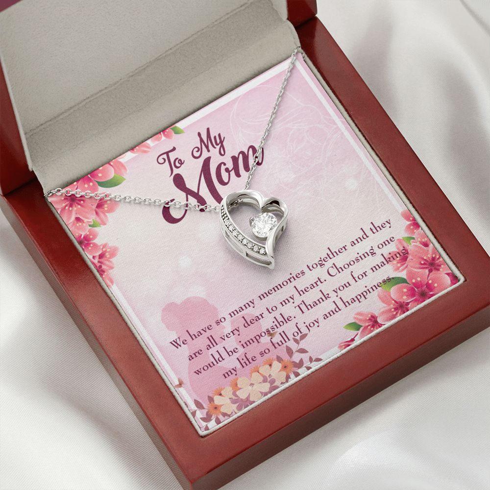 To Mom Choosing One Forever Necklace w Message Card-Express Your Love Gifts