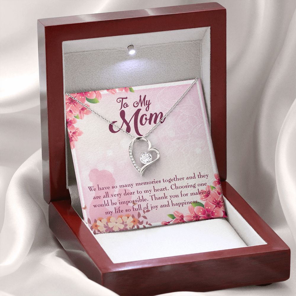 To Mom Choosing One Forever Necklace w Message Card-Express Your Love Gifts