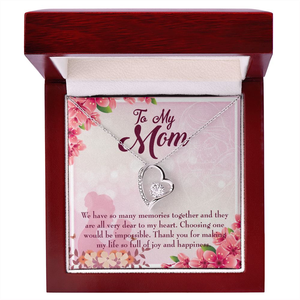 To Mom Choosing One Forever Necklace w Message Card-Express Your Love Gifts