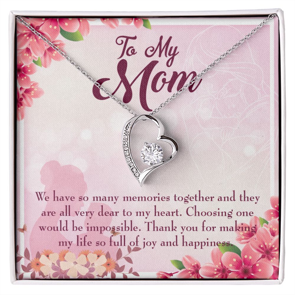 To Mom Choosing One Forever Necklace w Message Card-Express Your Love Gifts