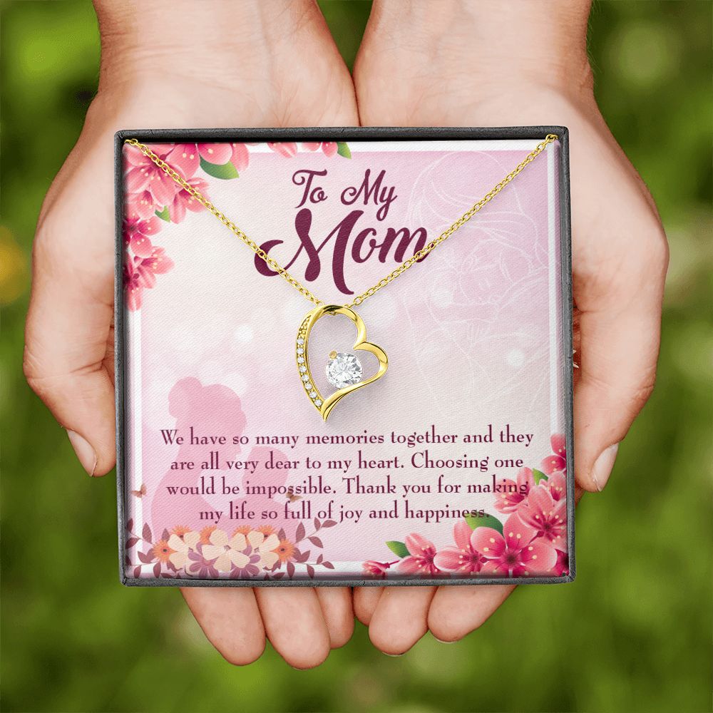 To Mom Choosing One Forever Necklace w Message Card-Express Your Love Gifts