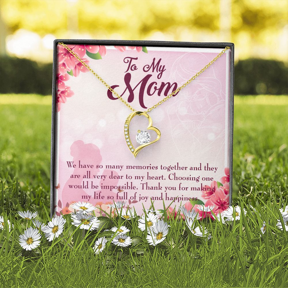 To Mom Choosing One Forever Necklace w Message Card-Express Your Love Gifts