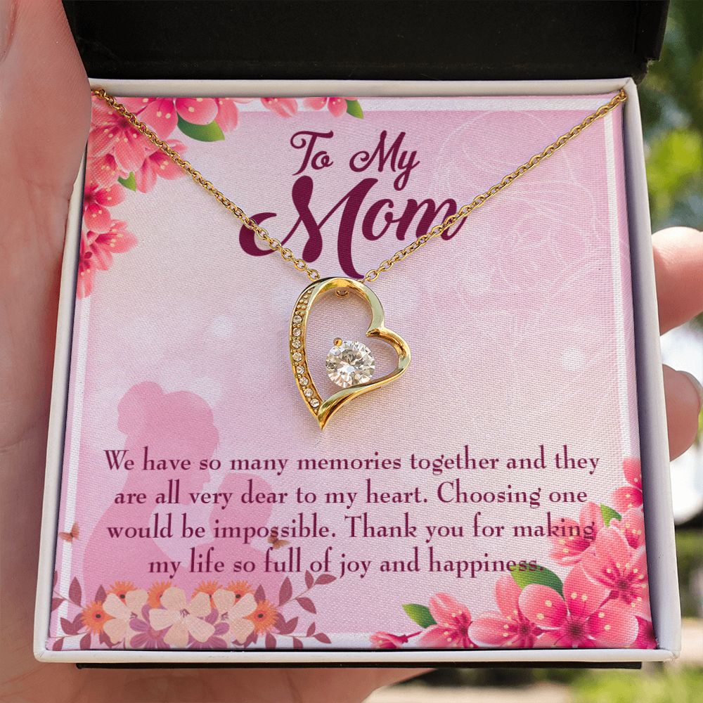 To Mom Choosing One Forever Necklace w Message Card-Express Your Love Gifts