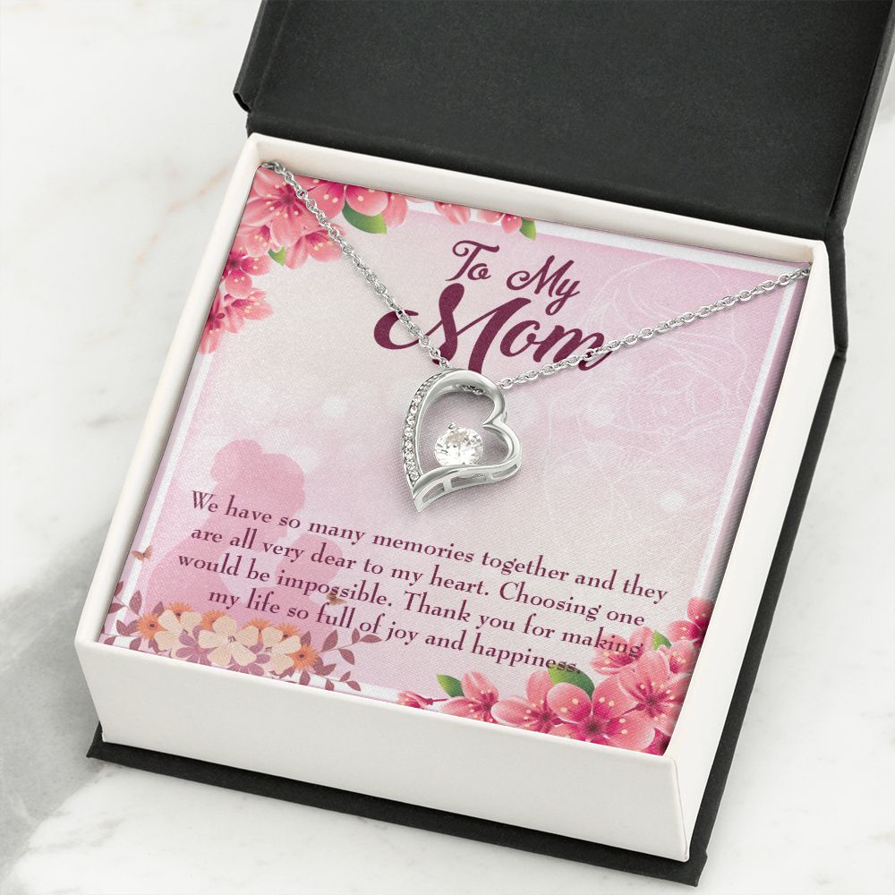 To Mom Choosing One Forever Necklace w Message Card-Express Your Love Gifts