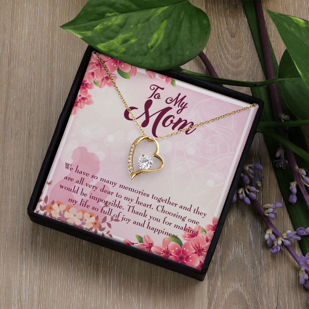 To Mom Choosing One Forever Necklace w Message Card-Express Your Love Gifts