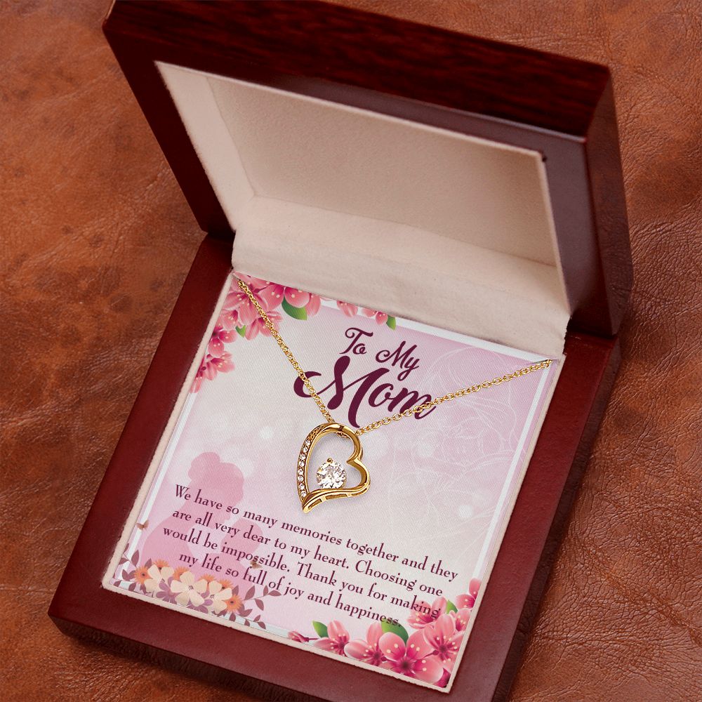 To Mom Choosing One Forever Necklace w Message Card-Express Your Love Gifts