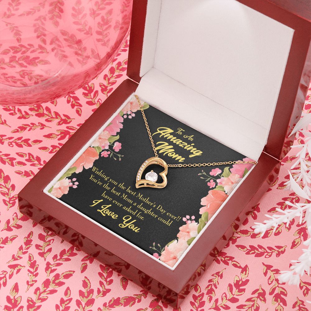 To Mom Daughter Mom Gift Forever Necklace w Message Card-Express Your Love Gifts