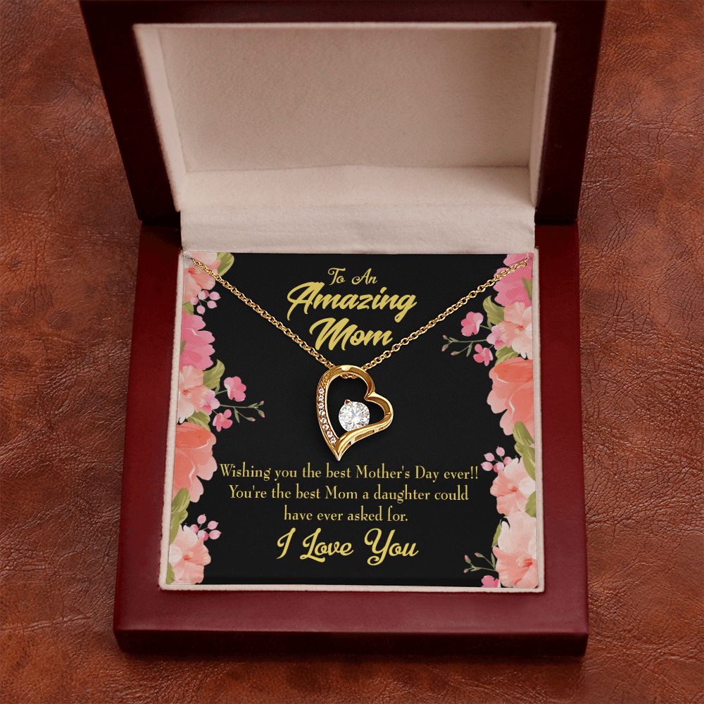 To Mom Daughter Mom Gift Forever Necklace w Message Card-Express Your Love Gifts