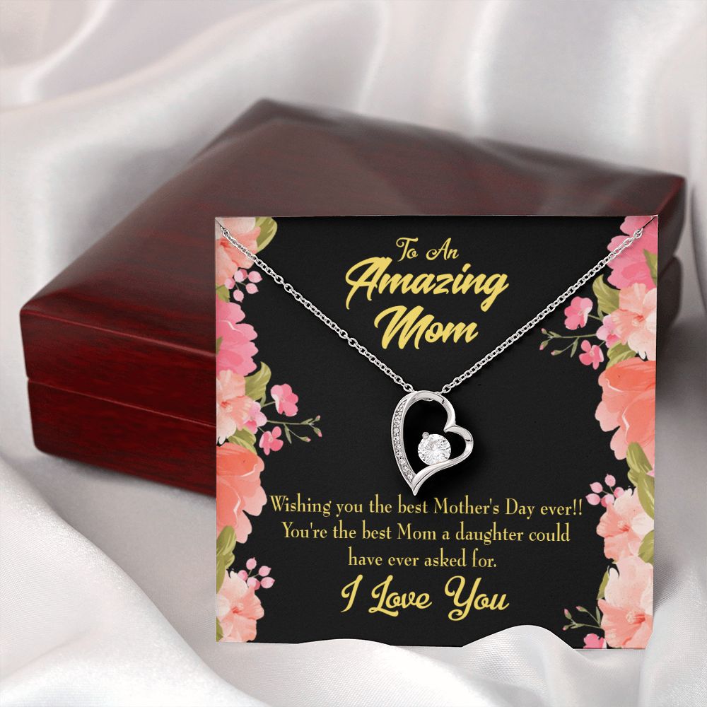 To Mom Daughter Mom Gift Forever Necklace w Message Card-Express Your Love Gifts