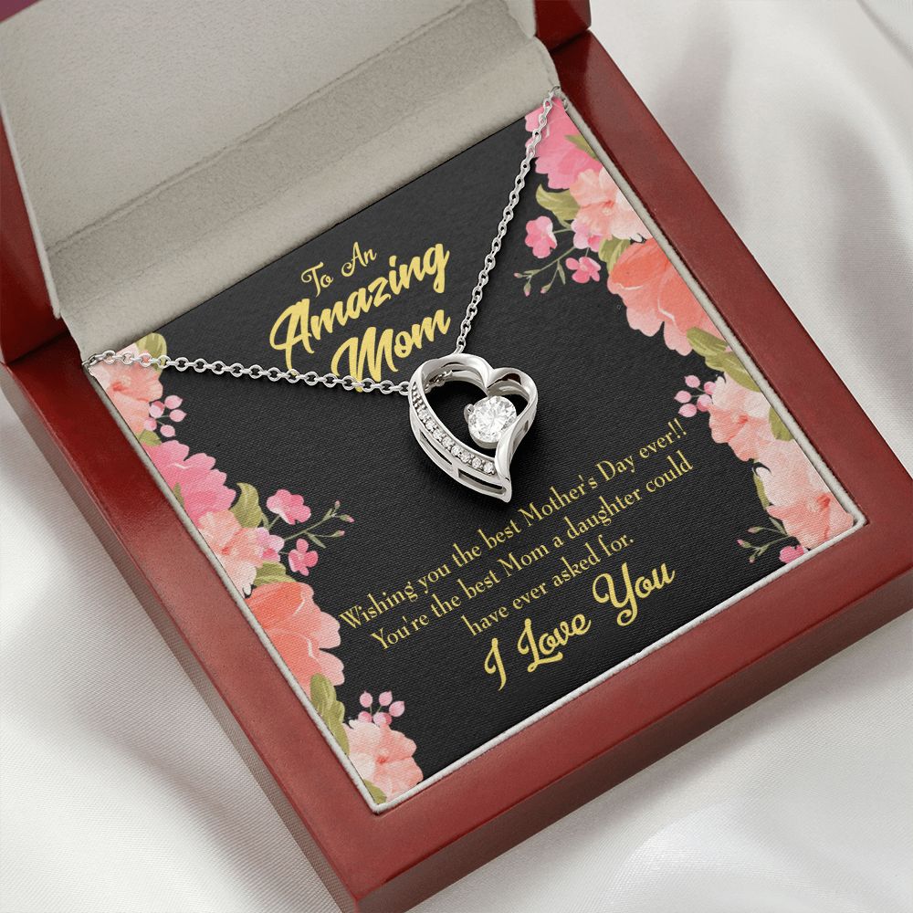 To Mom Daughter Mom Gift Forever Necklace w Message Card-Express Your Love Gifts