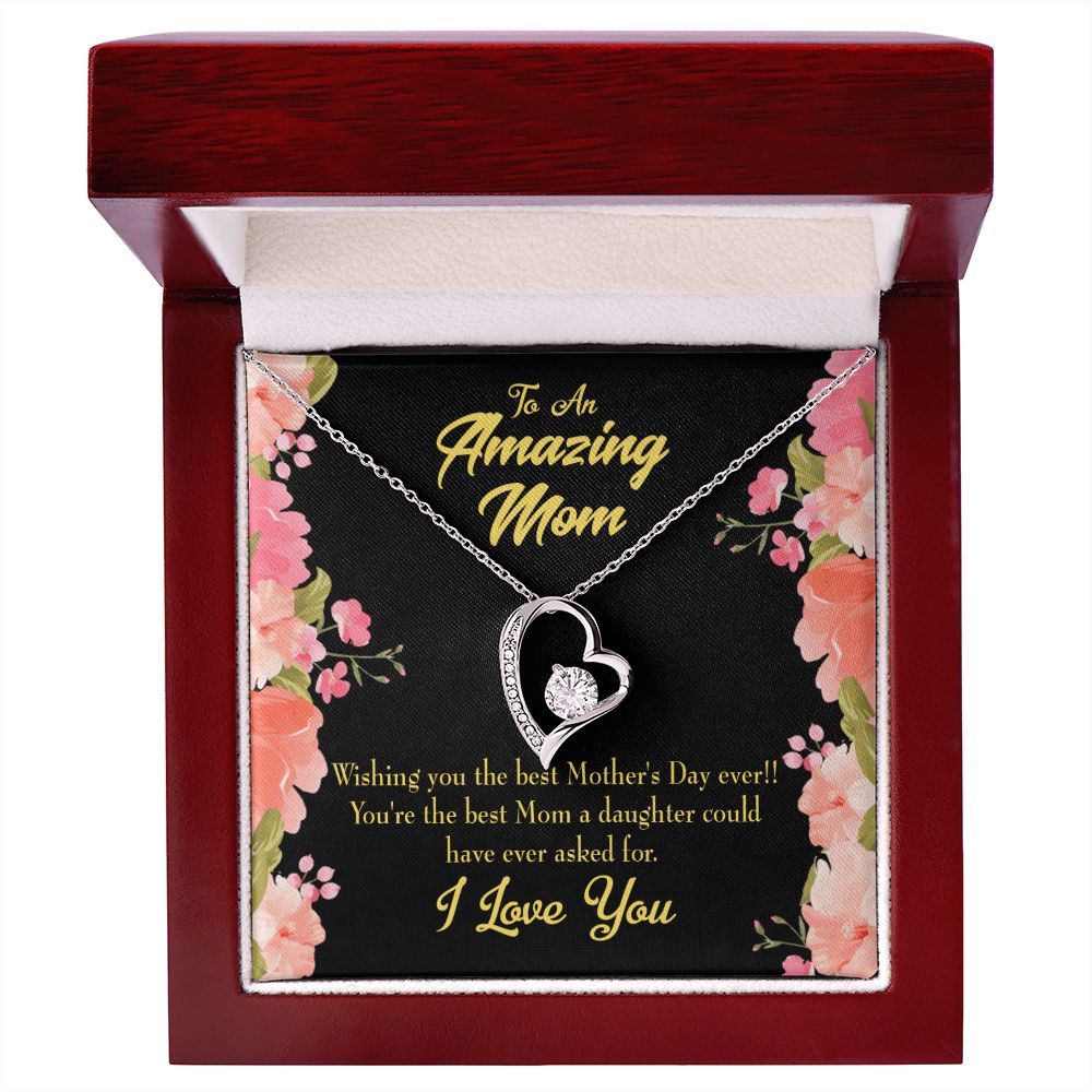 To Mom Daughter Mom Gift Forever Necklace w Message Card-Express Your Love Gifts