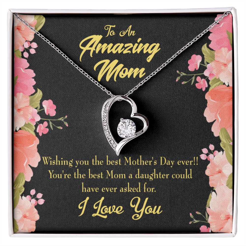 To Mom Daughter Mom Gift Forever Necklace w Message Card-Express Your Love Gifts