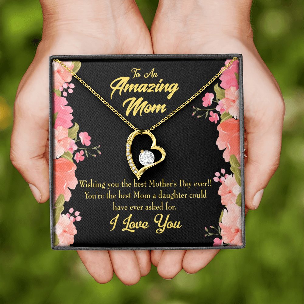 To Mom Daughter Mom Gift Forever Necklace w Message Card-Express Your Love Gifts