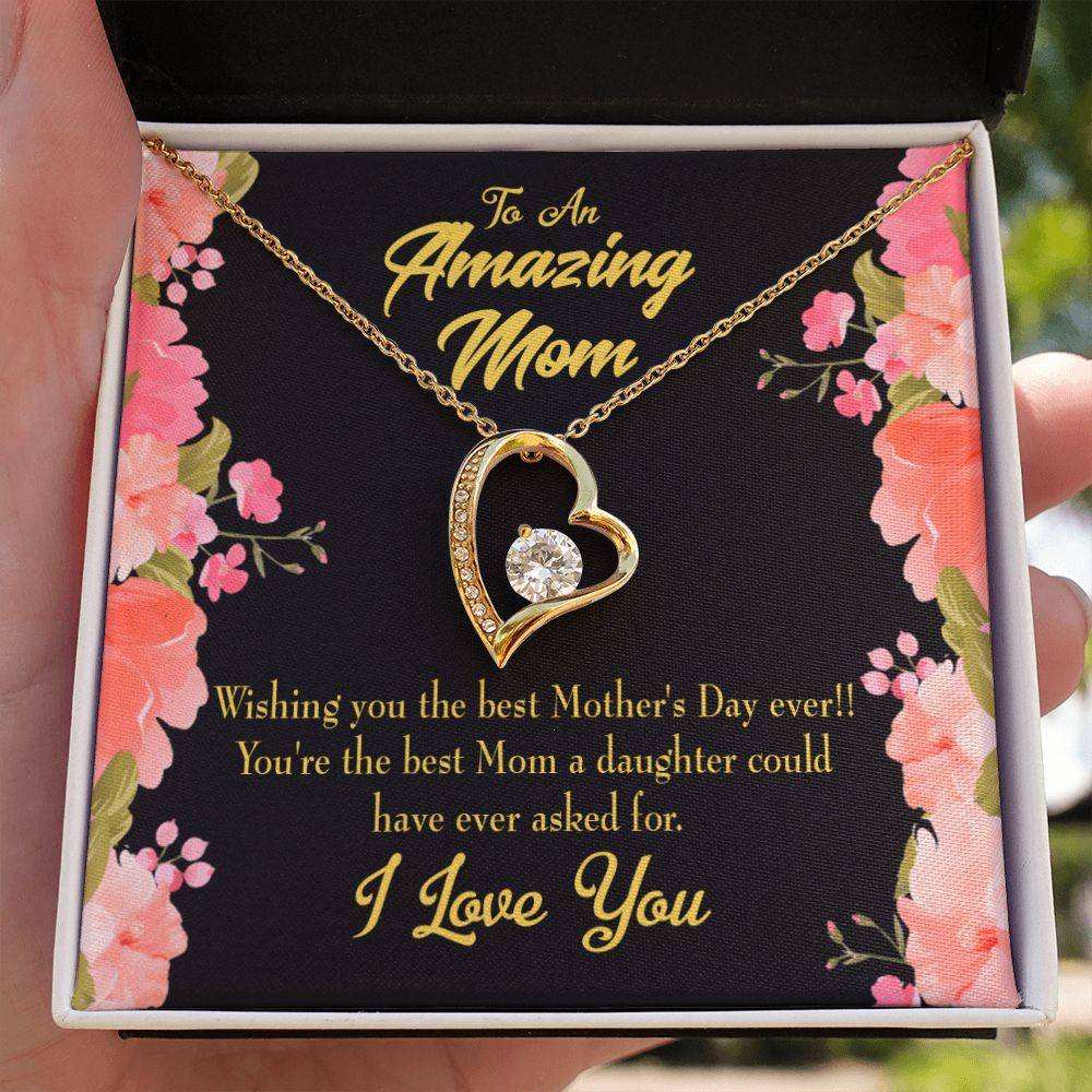 To Mom Daughter Mom Gift Forever Necklace w Message Card-Express Your Love Gifts