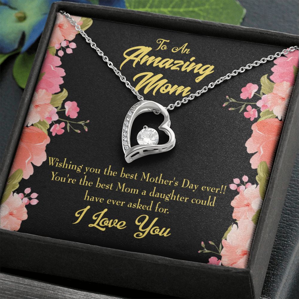 To Mom Daughter Mom Gift Forever Necklace w Message Card-Express Your Love Gifts