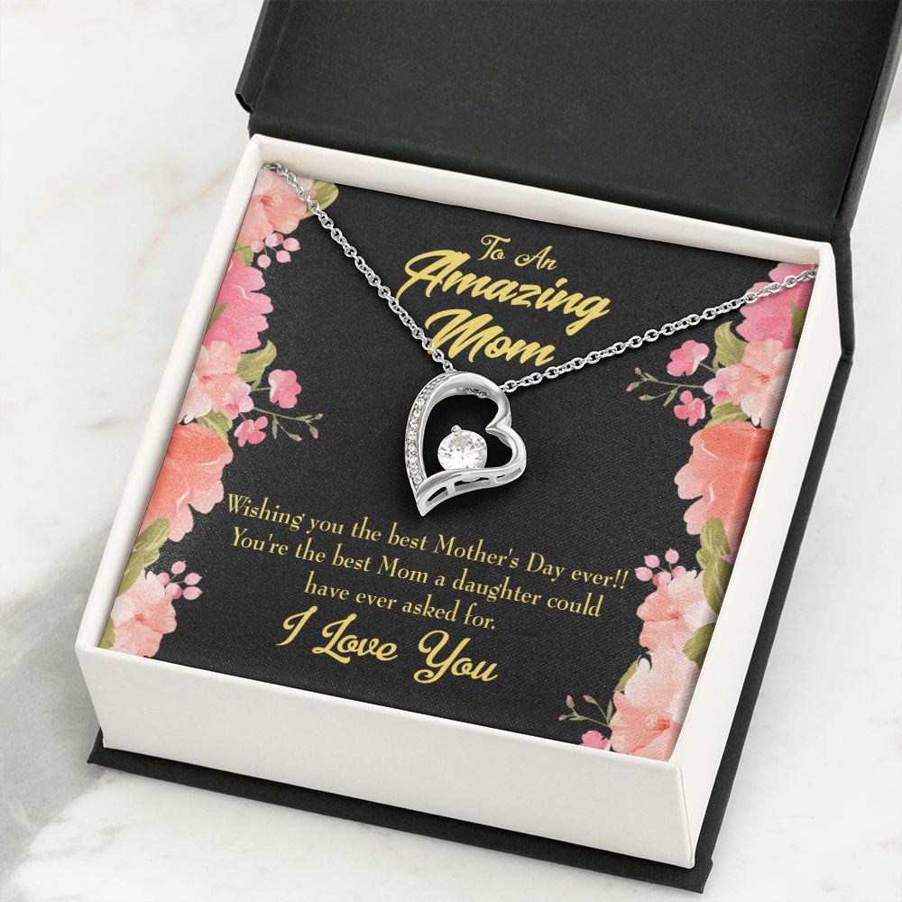 To Mom Daughter Mom Gift Forever Necklace w Message Card-Express Your Love Gifts