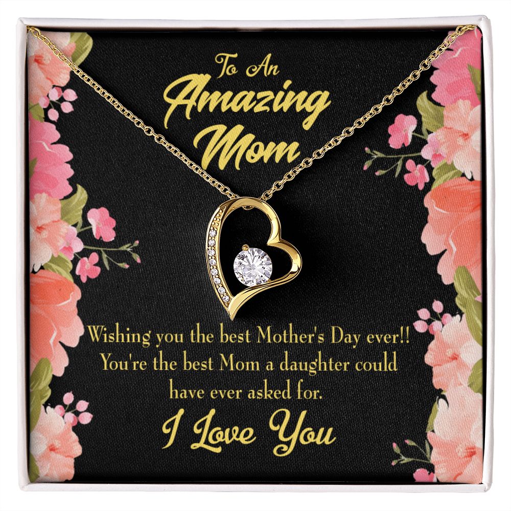 To Mom Daughter Mom Gift Forever Necklace w Message Card-Express Your Love Gifts