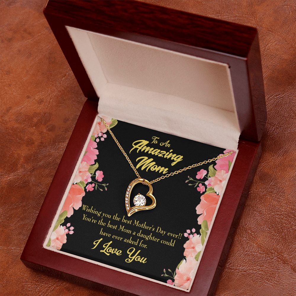 To Mom Daughter Mom Gift Forever Necklace w Message Card-Express Your Love Gifts