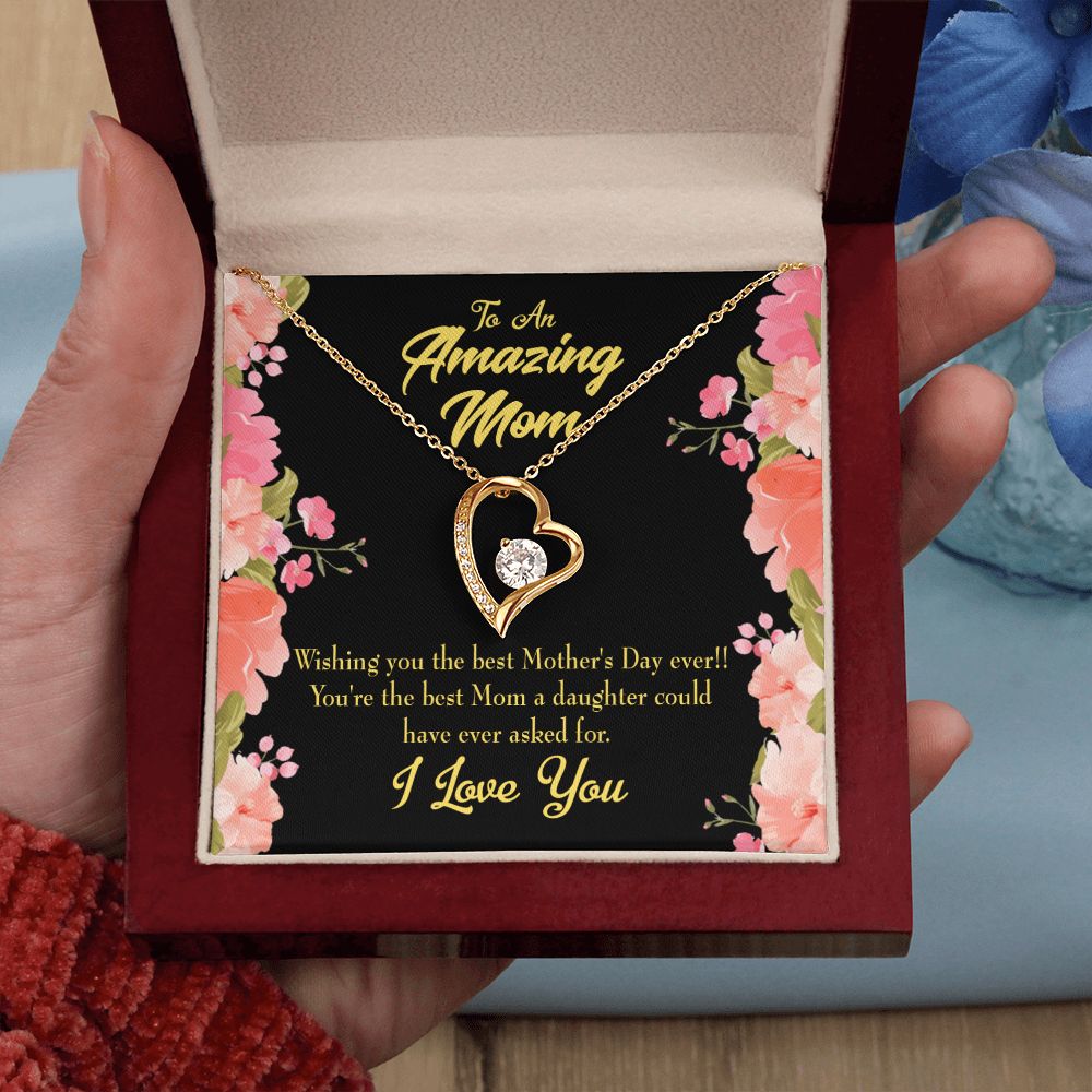 To Mom Daughter Mom Gift Forever Necklace w Message Card-Express Your Love Gifts