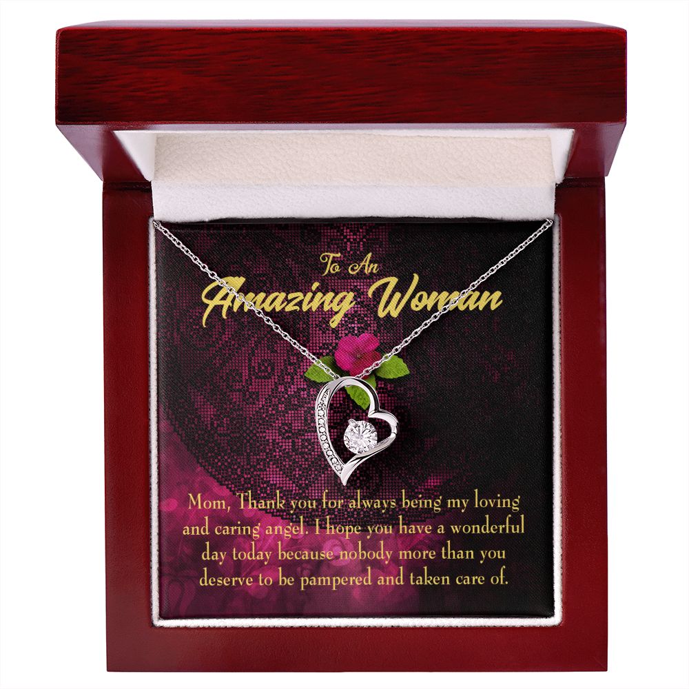 To Mom Deserved the Pamper Forever Necklace w Message Card-Express Your Love Gifts