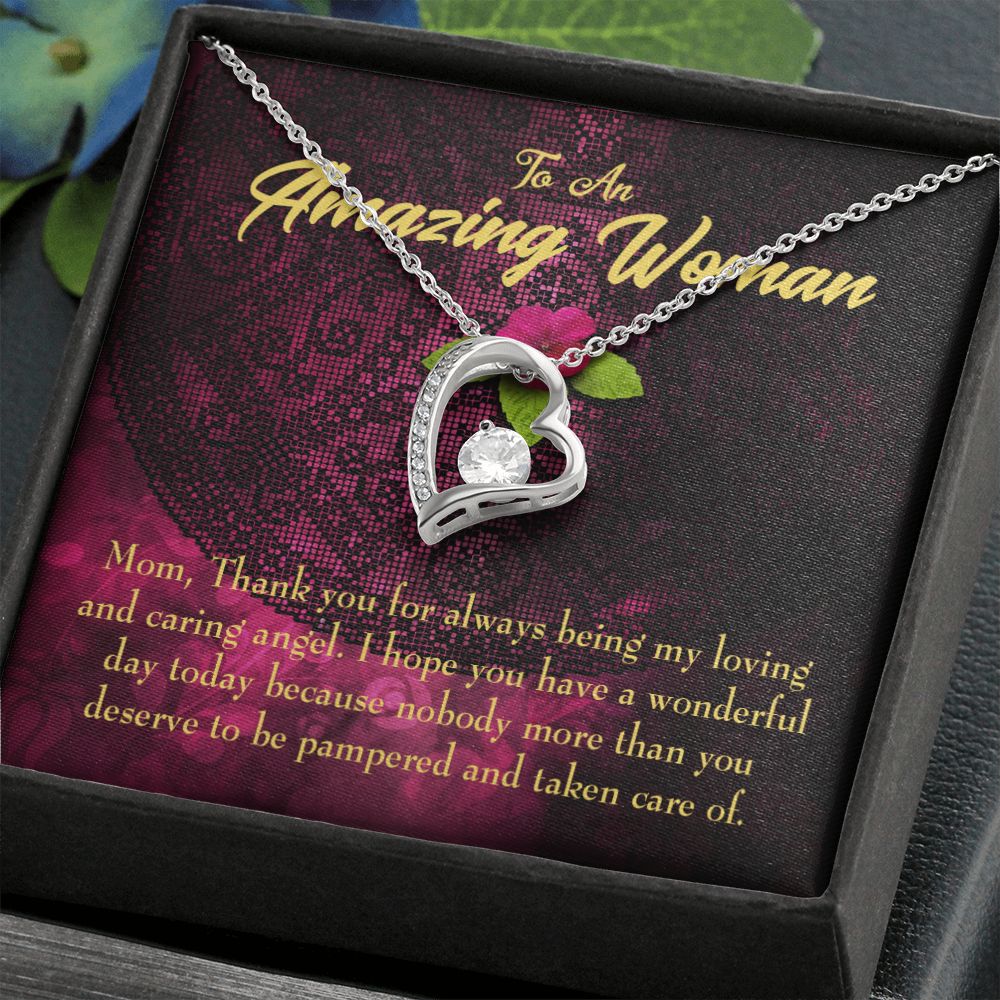 To Mom Deserved the Pamper Forever Necklace w Message Card-Express Your Love Gifts