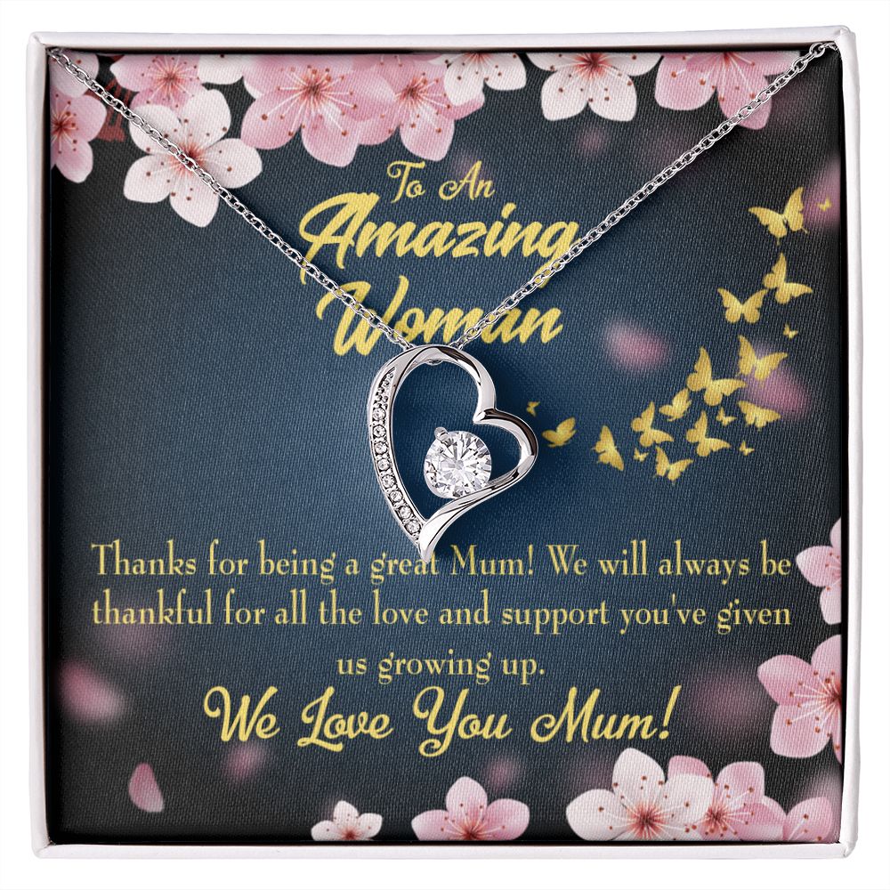 To Mom Great Mom Forever Necklace w Message Card-Express Your Love Gifts