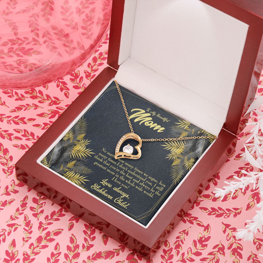 To Mom Greatest Mom Always Forever Necklace w Message Card-Express Your Love Gifts