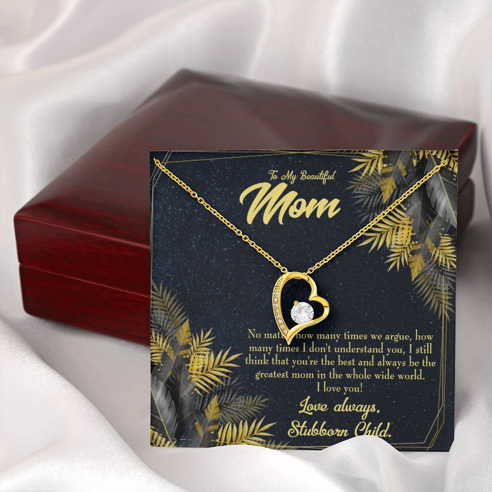 To Mom Greatest Mom Always Forever Necklace w Message Card-Express Your Love Gifts