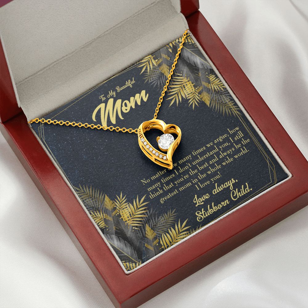 To Mom Greatest Mom Always Forever Necklace w Message Card-Express Your Love Gifts