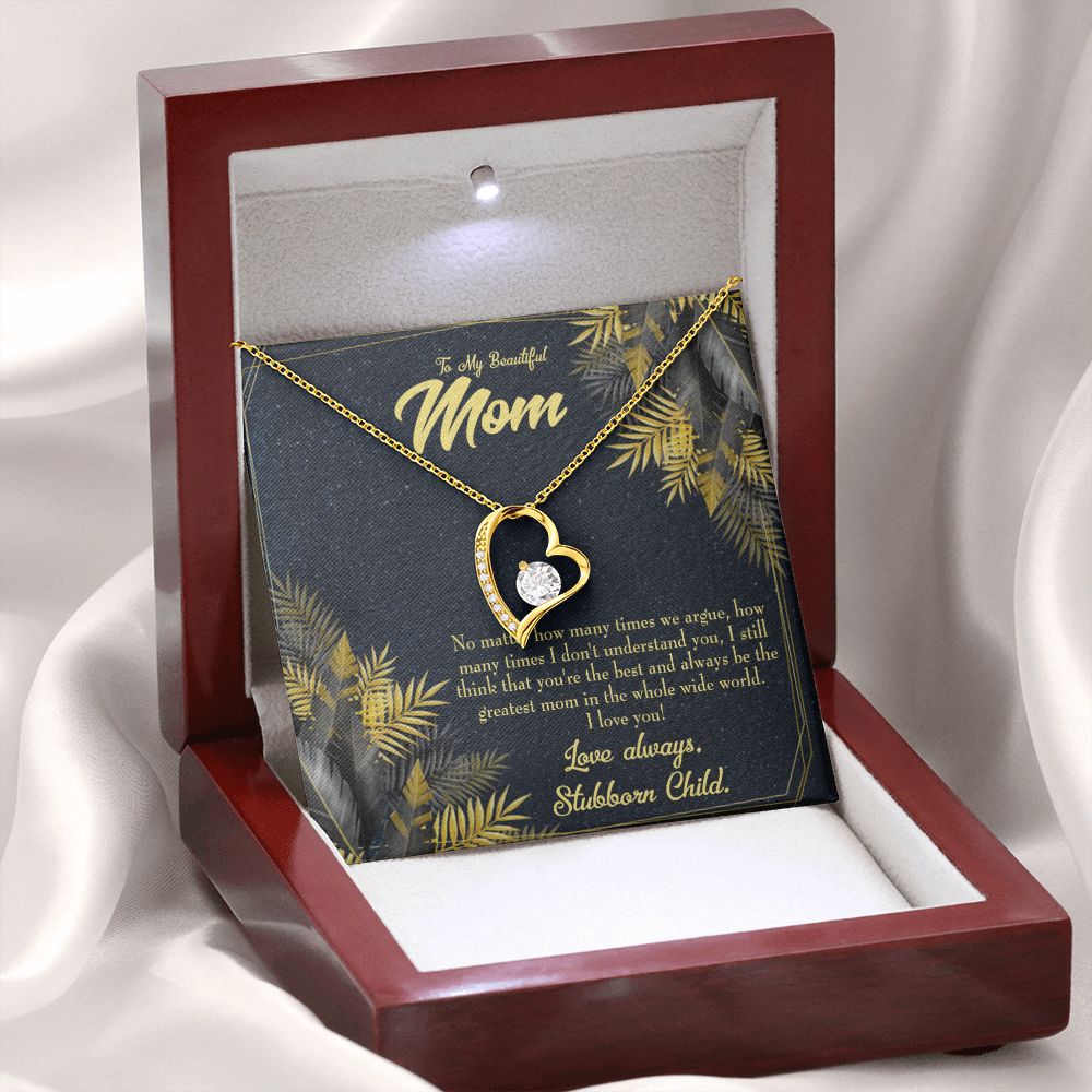 To Mom Greatest Mom Always Forever Necklace w Message Card-Express Your Love Gifts