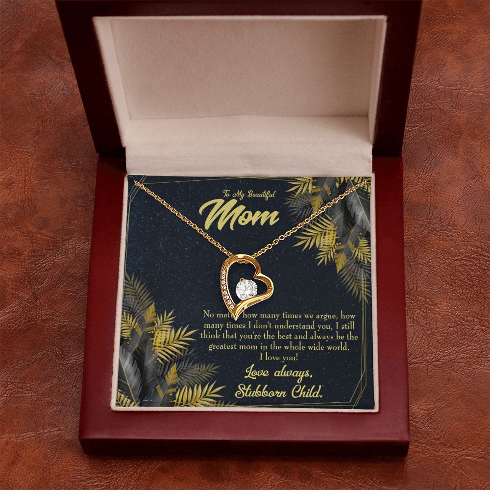 To Mom Greatest Mom Always Forever Necklace w Message Card-Express Your Love Gifts