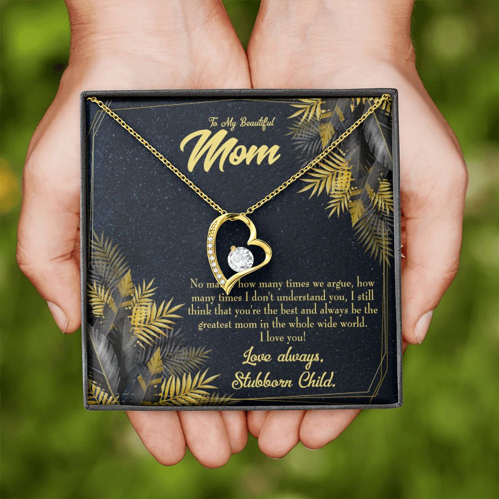 To Mom Greatest Mom Always Forever Necklace w Message Card-Express Your Love Gifts