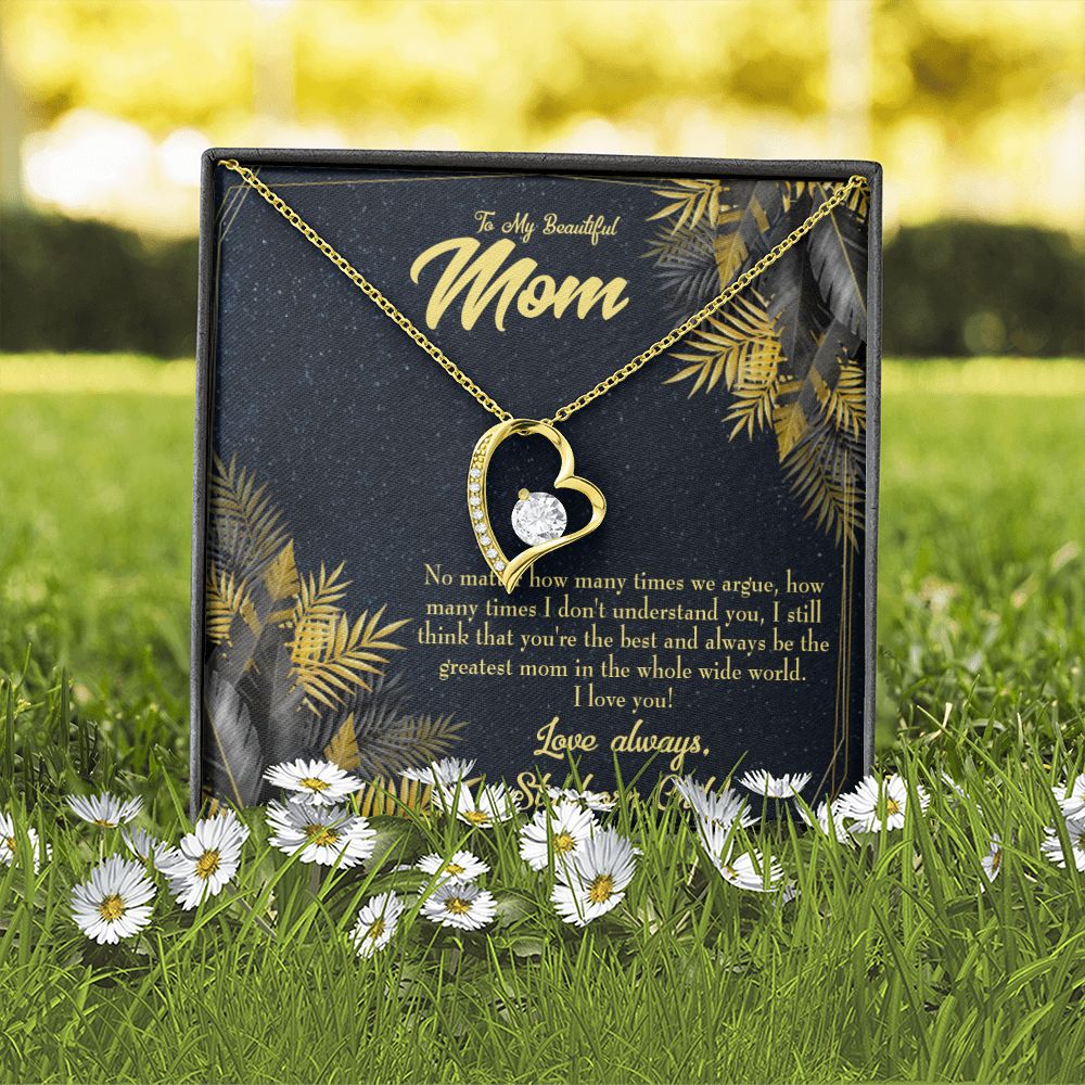 To Mom Greatest Mom Always Forever Necklace w Message Card-Express Your Love Gifts