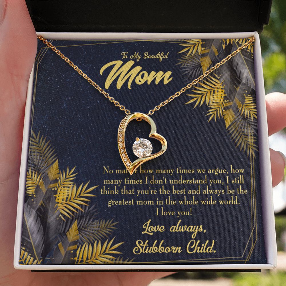 To Mom Greatest Mom Always Forever Necklace w Message Card-Express Your Love Gifts