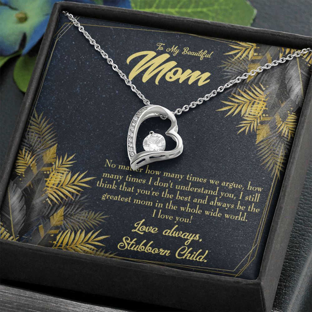 To Mom Greatest Mom Always Forever Necklace w Message Card-Express Your Love Gifts
