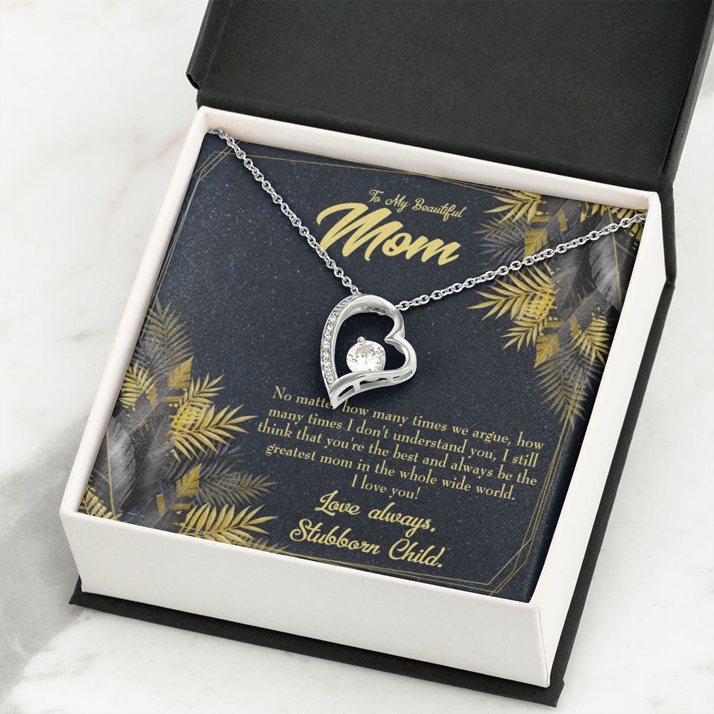 To Mom Greatest Mom Always Forever Necklace w Message Card-Express Your Love Gifts