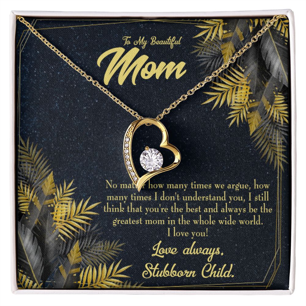 To Mom Greatest Mom Always Forever Necklace w Message Card-Express Your Love Gifts