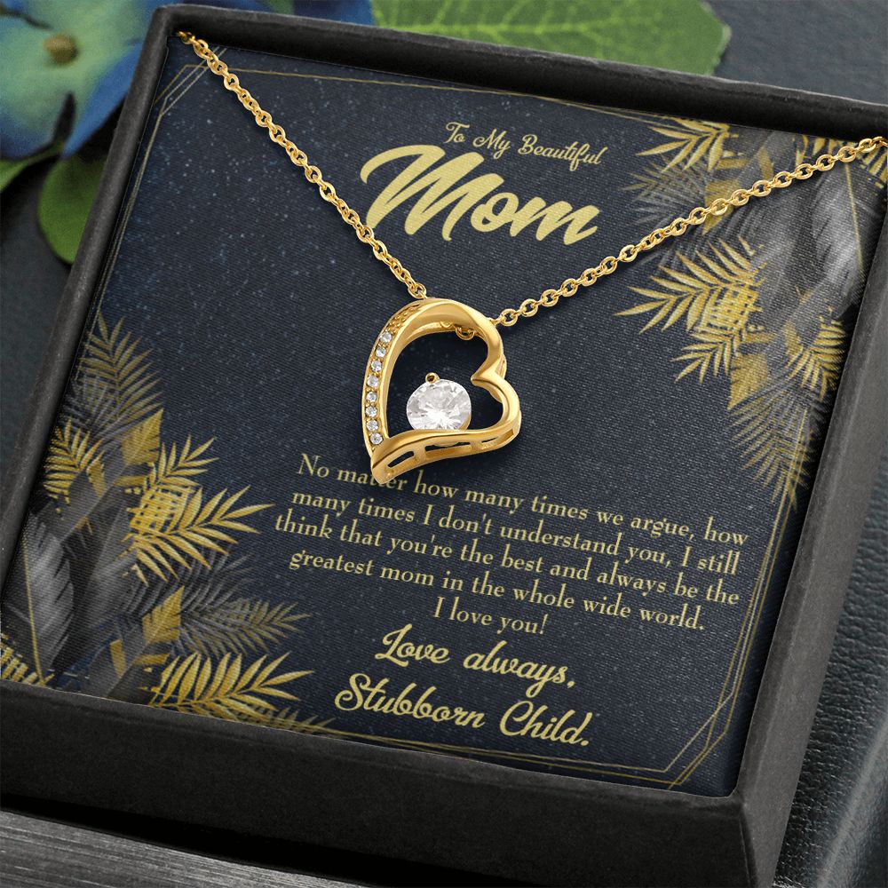 To Mom Greatest Mom Always Forever Necklace w Message Card-Express Your Love Gifts