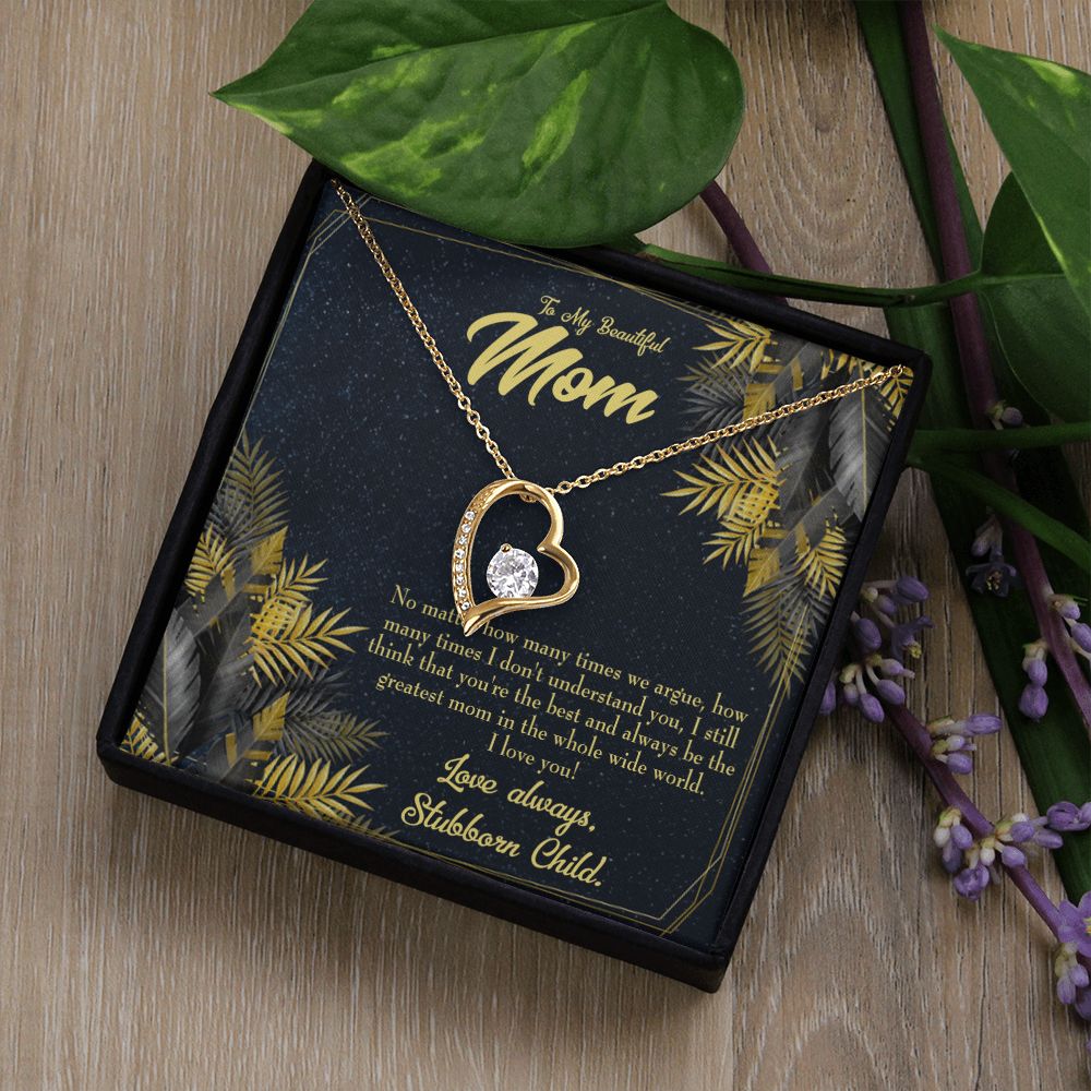 To Mom Greatest Mom Always Forever Necklace w Message Card-Express Your Love Gifts