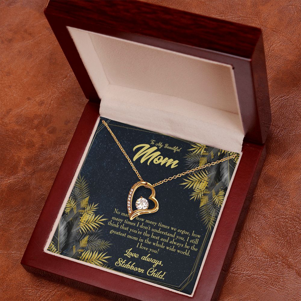 To Mom Greatest Mom Always Forever Necklace w Message Card-Express Your Love Gifts